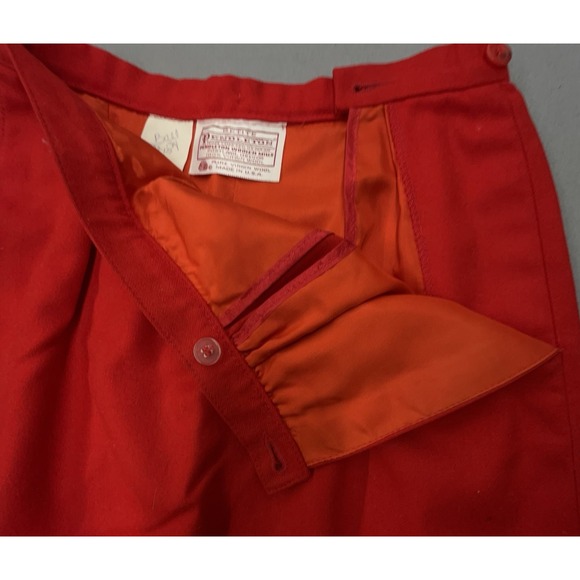 Vtg 80s Pendleton Skirt 4 Red Virgin Wool Pockets Lined Preppy Classic Christmas - Picture 5 of 8